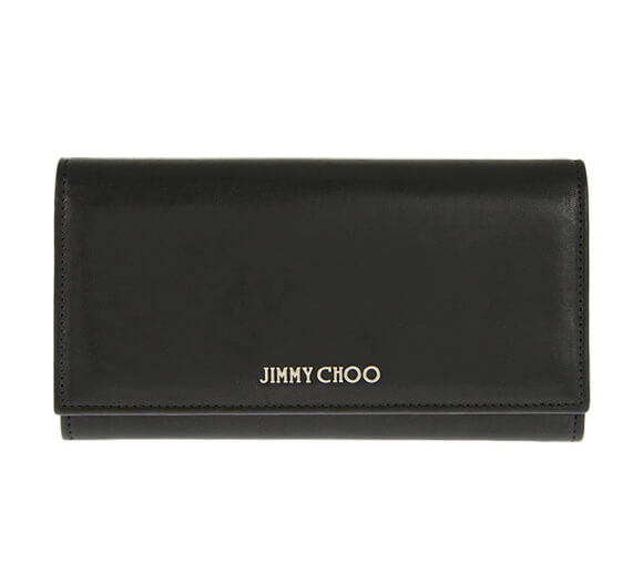 ★ジミーチュウコピー★JIMMY CHOO GOLD金具×フラップ財布×ブラック★最新作★